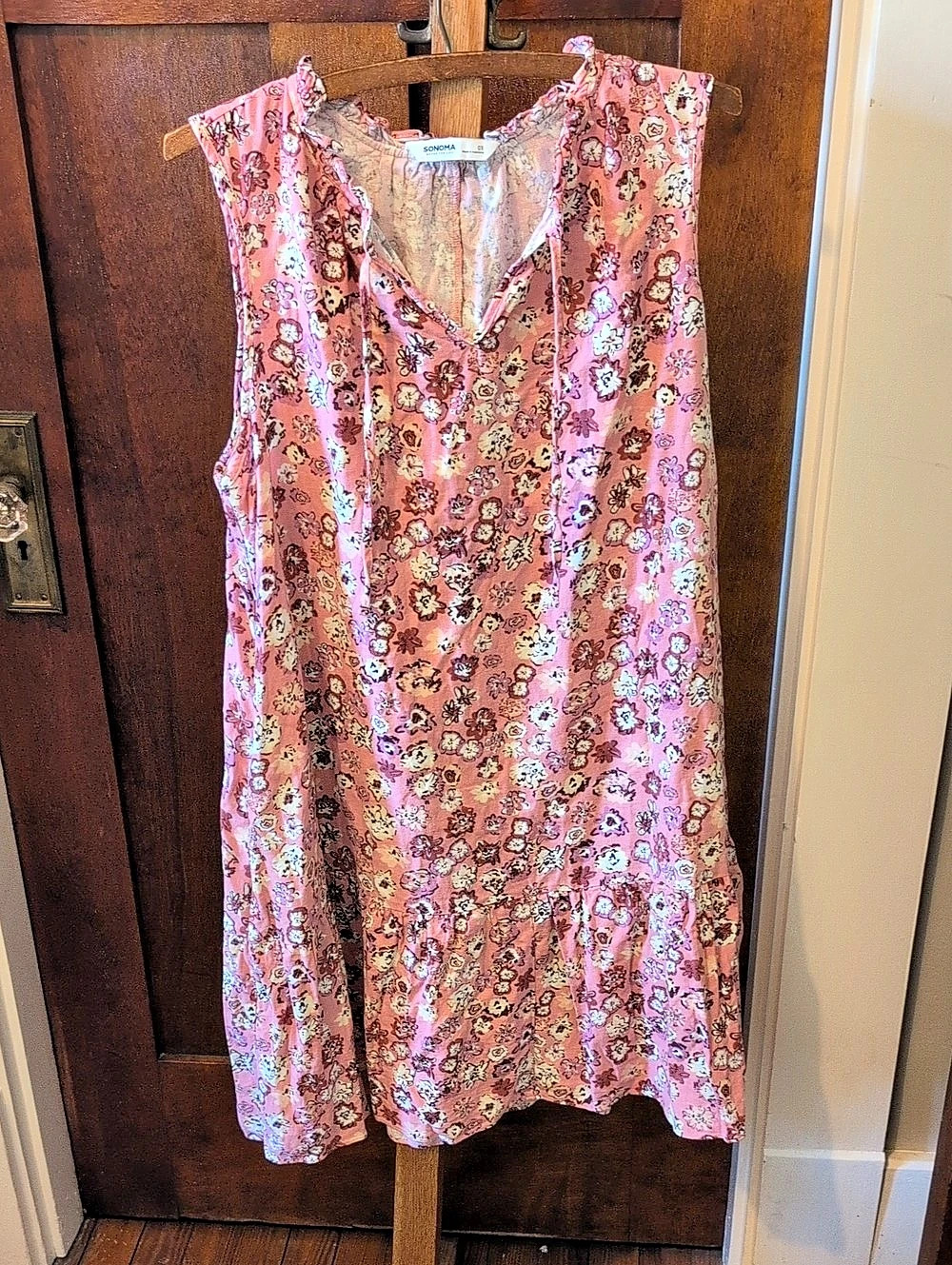 Sonoma Floral Linen Rayon Mini Dress Size 0X